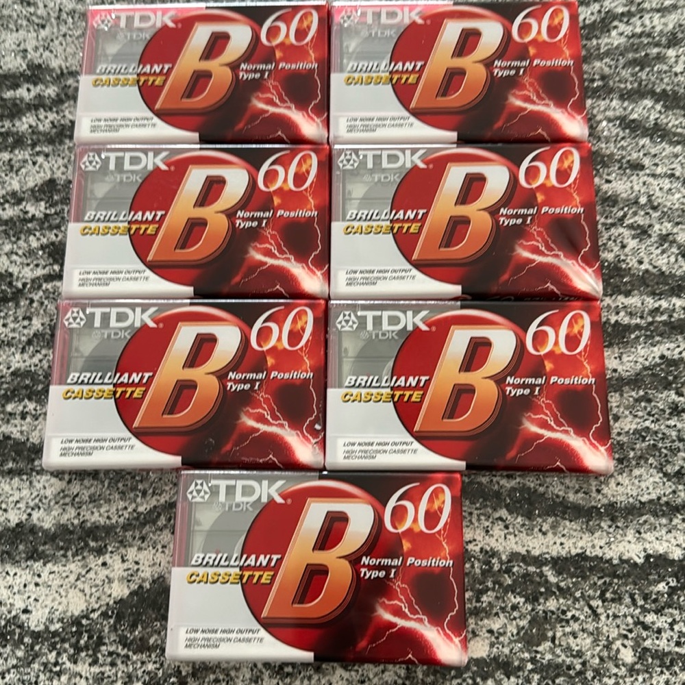 NEW TDK B-60 Normal Position‎ Type I Brilliant Audio Cassette Tapes, 8 total